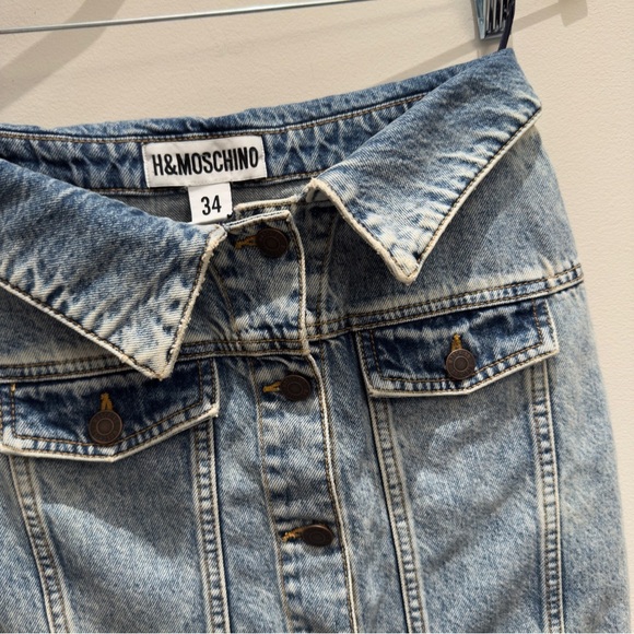 Moschino X H&M Women Blue Denim Skirt Eur Size 34 Size 2 - Picture 4 of 15